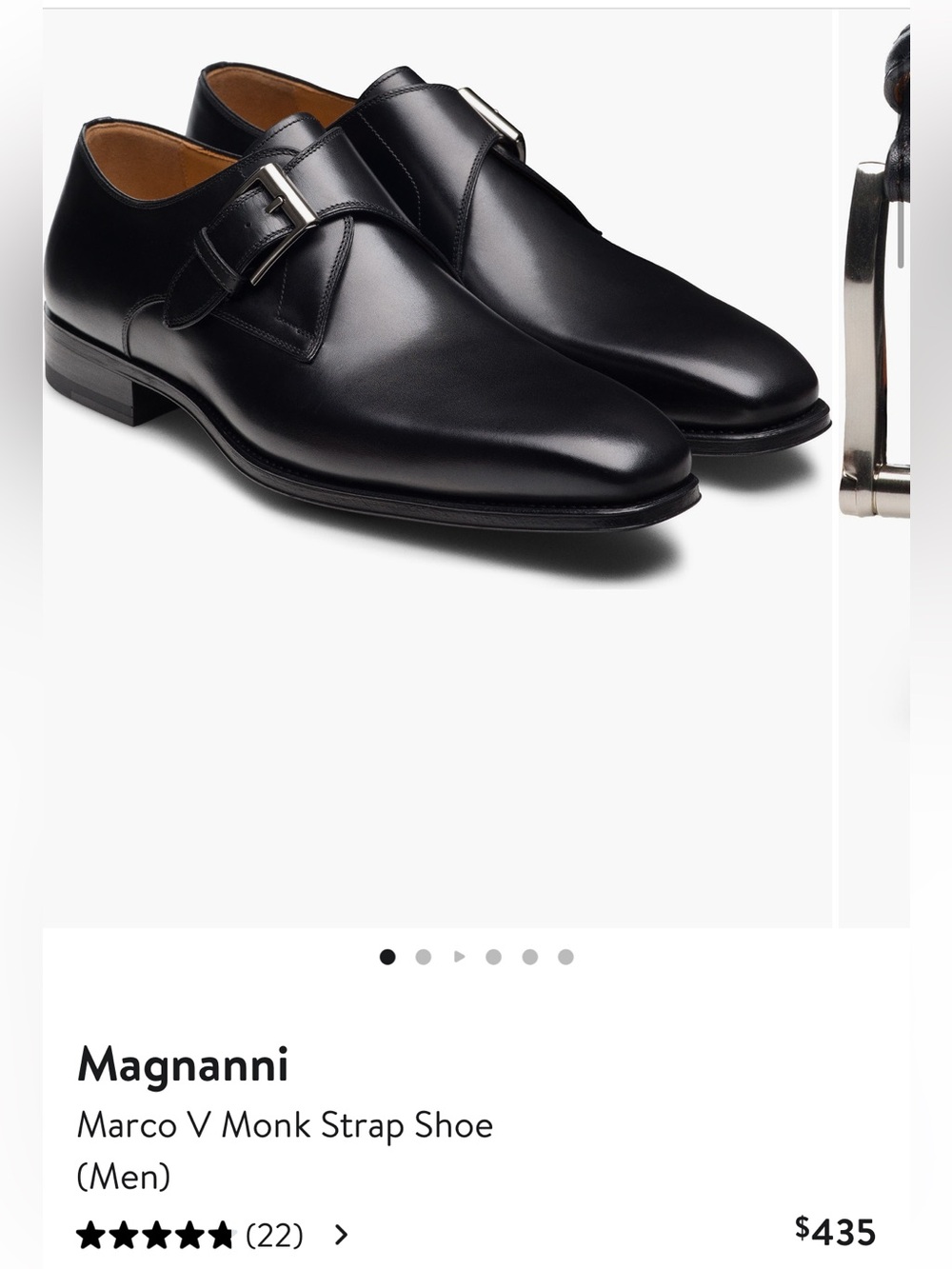 Magnanni Black Single Monk Strap Leather Shoes